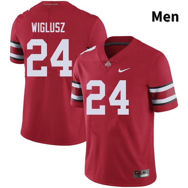 Ohio State Buckeyes Sam Wiglusz Men's #24 Red Authentic Stitched College Football Jersey